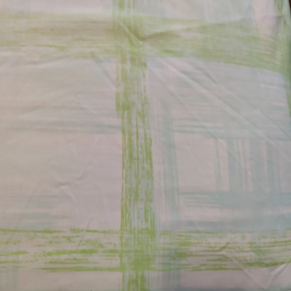Vintage Queen Fitted Sheet / Blue/Green Pastel / Watercolor